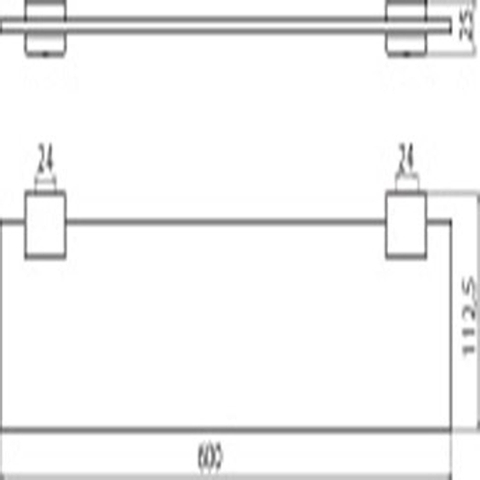 Emco System 2 tablette en verre 60cm chrome SW115509