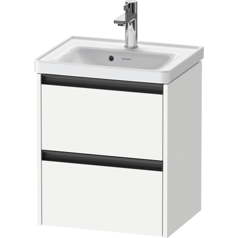 Duravit Ketho.2 Wastafelonderbouwkast - met 2 laden - 48.4x37.5x54.9cm - met grepen antraciet - wit mat SW772013