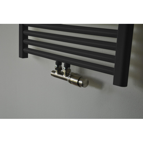 Riko set thermostatisch onderblok haaks-rechts geborsteld staal SHOWROOMMODEL SHOW25361