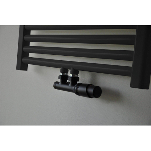 Riko set thermostatisch onderblok haaks-rechts mat zwart OUTLETSTORE STORE31524