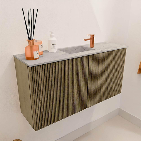Mondiaz JOYA-DLUX 80cm toiletmeubel - kleur Dusk - Wastafel FAYE positie Midden 1 kraangat kleur Glace. SW1423176