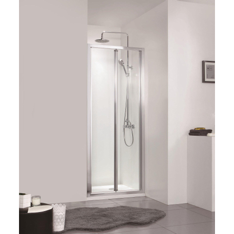 Marenza Fold Porte pliante - 80x190cm - verre de sécurité 6mm - profilé alu - anti-calcaire - chrome SW8415