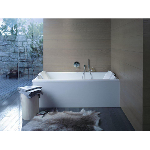 Duravit Starck Slimline Starckkunststof duobad acryl rechthoekig - 190x90x46cm - zonder poten - voor inbouw of ommanteling - glans wit 0297579