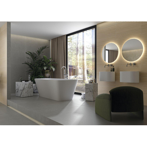 ÉCHANTILLON Terravito Bevella carreau mural - 30x75cm - rectifié - Aspect bois - Chêne mat (brun) SW1130675