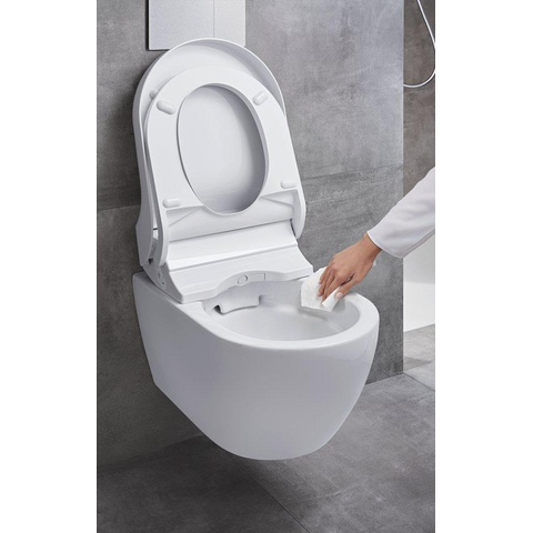 Geberit AquaClean Tuma Comfort Douchewc decorplaat - glas - met wandbediening - wit glans SW809476