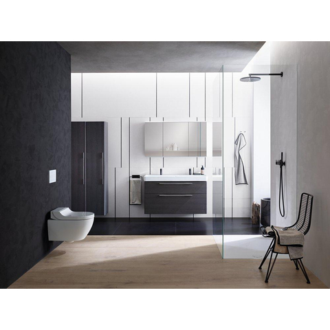 Geberit AquaClean Tuma Comfort Douchewc decorplaat - glas - met wandbediening - wit glans SW809476