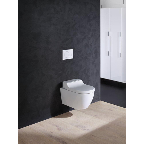 Geberit AquaClean Tuma Comfort douche-wc – verwarmde zitting & föhn – met wandbediening – wit, designafdekking wit SW809467