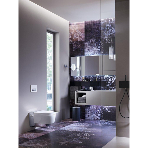 Geberit AquaClean Mera Comfort douche-wc – verwarmde zitting & föhn – met wandbediening – wit, designafdekking chroom SW1595397