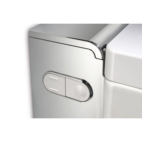 Geberit AquaClean Mera Comfort WC lavant – siège chauffant & séchage à air chaud – avec commande murale – blanc, cache design chromé SW1595397