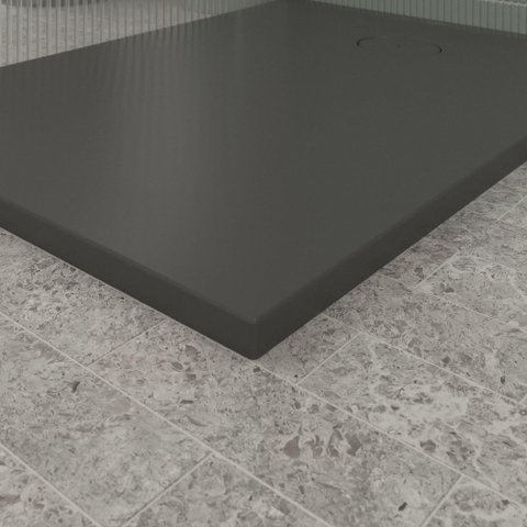 Villeroy & Boch Ecora douchebak - 120x90x3.5cm - afvoer korte zijde - anthracite (antraciet) SW1558889