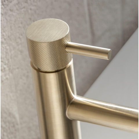 Crosswater MPRO Wastafelkraan - met geribbeld design - zonder waste - geborsteld messing (goud) SW209239