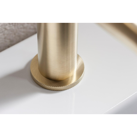 Crosswater MPRO Wastafelkraan - met geribbeld design - zonder waste - geborsteld messing (goud) SW209239