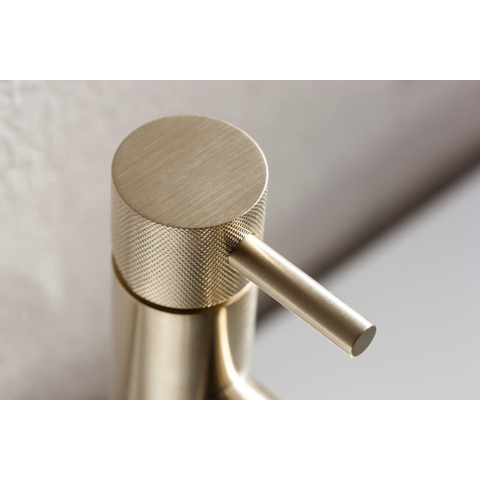 Crosswater MPRO Wastafelkraan - met geribbeld design - zonder waste - geborsteld messing (goud) SW209239