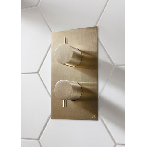 Crosswater MPRO Badkraan - inbouw - verticaal - geborsteld messing (goud) SW640134