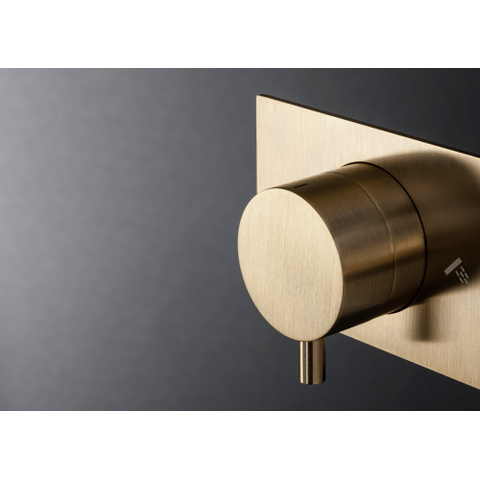Crosswater MPRO Inbouw - thermostatisch bad/douchekraan horizontaal - met handdouche set - geborsteld messing (goud) SW209256