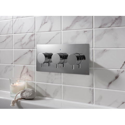 Crosswater MPRO Inbouwbadkraan - thermostatisch - 27.5X12cm horizontaal - met omstel - hoogglans chroom SW31350