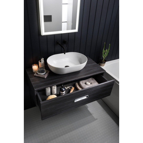 Crosswater MPRO mitigeur de lavabo encastré avec partie encastrée et bec de 14 cm et 22 cm noir mat SW209285