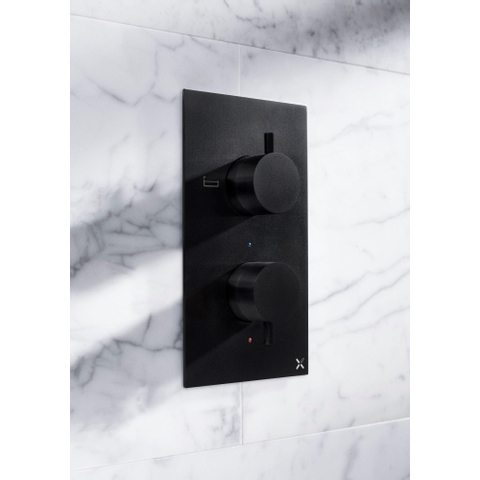Robinet baignoire Crosswater MPRO - encastrable - vertical - 2 voies - noir mat SW223264