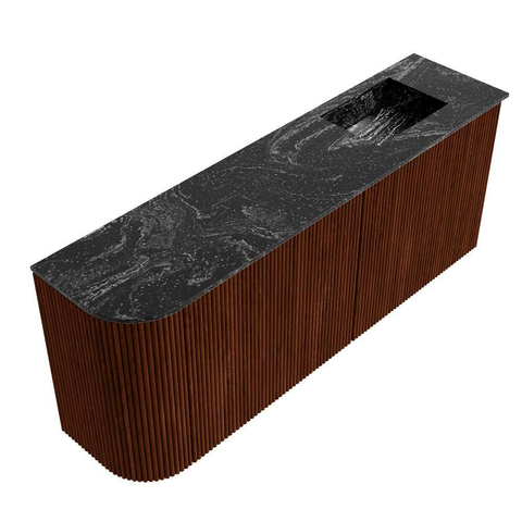 Mondiaz JOYA-DLUX 101.6cm toiletmeubel - ronding links kleur Ruby - Wastafel FAYE positie Rechts 1 kraangat kleur Lava. SW1423666