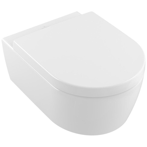 Villeroy & Boch Avento Pack WC 37x31.5cm - direchtflush - à fond creux - avec réservoir encastrable - plaque de commande acier mat - Stone White CeramicPlus SW956271