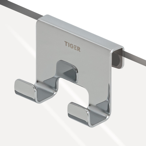 Tiger Caddy Handdoekhaak - voor glaswand - 6-8mm - Chroom SW877203