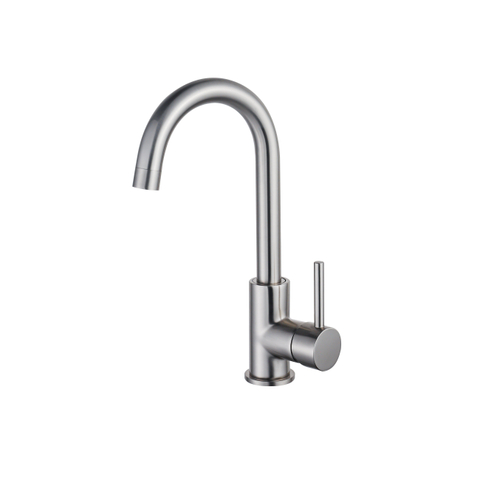 Fortifura Calvi Mitigeur lavabo rehaussé avec bec rotatif Inox brossé PVD SW809348