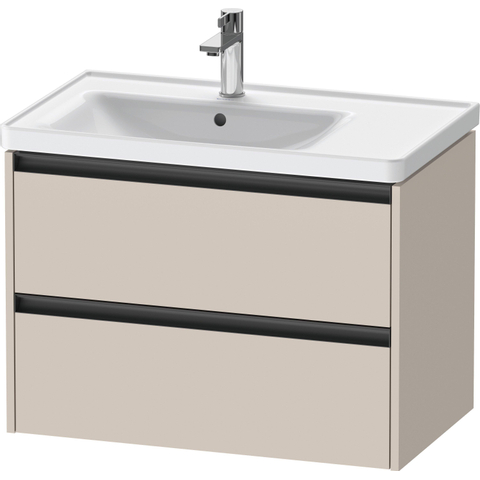 Duravit Ketho 2 meuble sous-lavabo avec 2 tiroirs pour vasque à gauche 78.4x45.5x54.9cm avec poignées anthracite taupe mat SW772827
