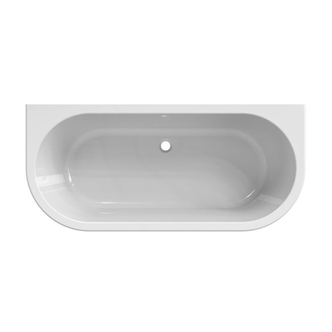 Xenz Charley baignoire semi-autoportante - 165x76x58 - trou de trop-plein rond - sans bonde - acrylique - blanc brillant SW1000970