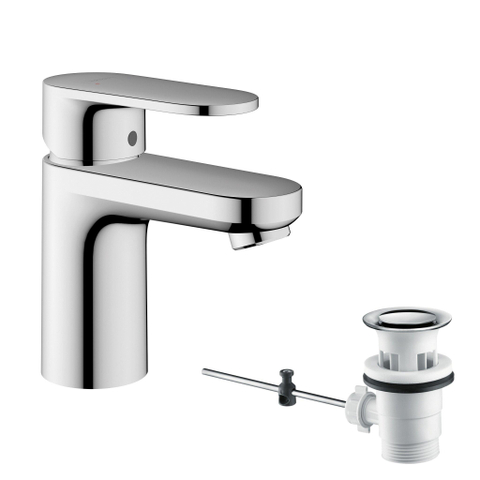 Hansgrohe Vernis Blend 1 greeps wastafelkraan - 70 met trekwaste - hoogglans chroom SW651624