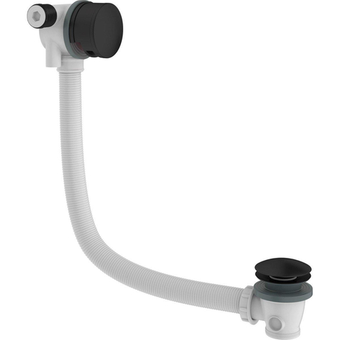 Crosswater MPRO Robinet de baignoire thermostatique encastrable vertical 2 voies avec poignées, combinaison remplissage vidage et douchette noir mat SW223264