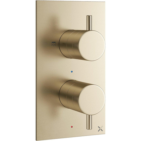 Crosswater MPRO Regendoucheset Inbouw - 20cm hoofddouche - wandarm - staafhanddouche - geborsteld messing (goud) SW223265