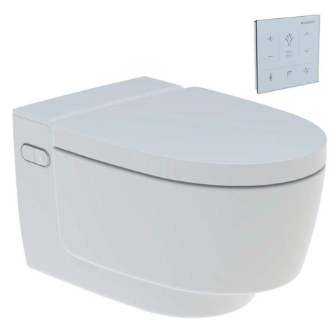 Geberit AquaClean Mera Comfort WC douche - aspiration des odeurs - séchage à air chaud - douchette féminine - softclose - commande murale blanc brillant SW809493