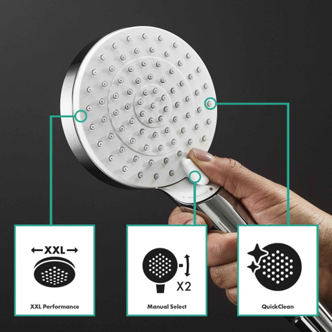 Hansgrohe Crometta e 240 - 1jet - showerpipe - met bad - thermostaat - hoogglans chroom SW73206