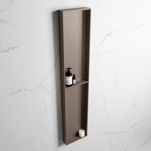 Mondiaz Easy nis 29.5x89.5x8cm voor Inbouw/opbouw 2 open vakken Solid surface Smoke/Smoke SW643819