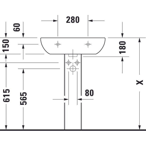 Duravit D-code Wastafel - 60x46cm - glans wit 0315102