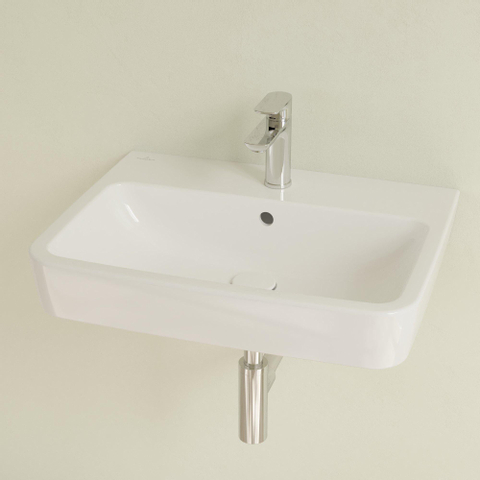 Villeroy & Boch O.novo wastafel onderzijde - geslepen - 60x46cm m.1 kraangat CeramicPlus - White Alpine (glans wit) SW448442