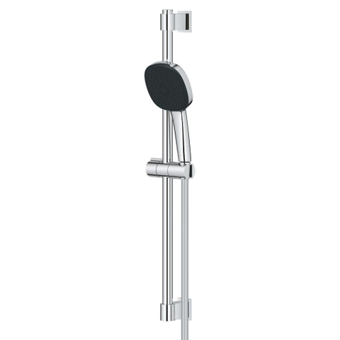 GROHE Vitalio Comfort 110 Ensemble barre de douche - 60cm - douchette à main carrée - 3 types de jets - flexible de douche lisse - chrome SW1028285