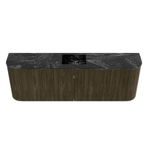 Mondiaz JOYA-DLUX Meuble de salle de bains 123,2cm - arrondi gauche et droite couleur Shadow - Vasque FAYE position Milieu 1 trou de robinet couleur Lava SW1422876