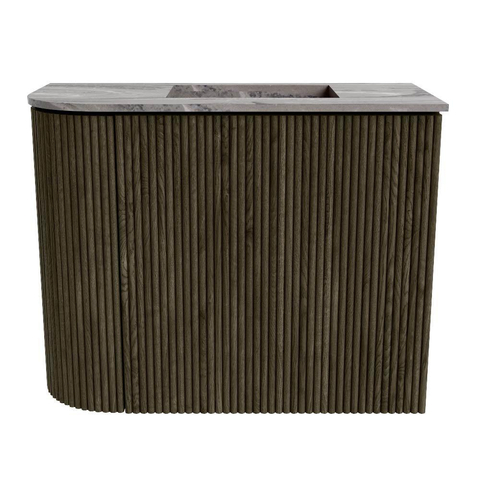 Mondiaz JOYA-DLUX 51.6cm toiletmeubel - ronding links kleur Shadow - Wastafel FAYE positie Rechts 1 kraangat kleur Sombra. SW1425208