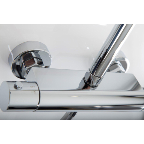 Brauer Chrome Edition Colonne de douche pluie avec robinet thermostatique douche de tête 20cm avec douchette chrome SW225175