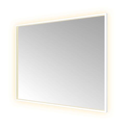 Hotbath &MORE Spiegel - 100x80cm - directe en indirecte LED - color changing - spiegelverwarming - dimbaar - met afstandsbediening - PVD - geborsteld gunmetal (wit) SW1246042