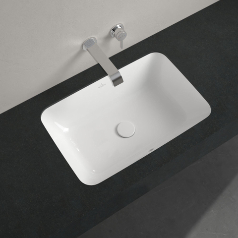 Villeroy & Boch Architectura onderbouwwastafel - 62x42cm - zonder kraangat - met overloop CeramicPlus - White Alpine (glans wit) SW762370