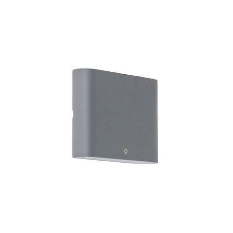QAZQA Batt wandlamp - 11.5x9x3cm - incl. LED - IP65 - mat donkergrijs SW1187195