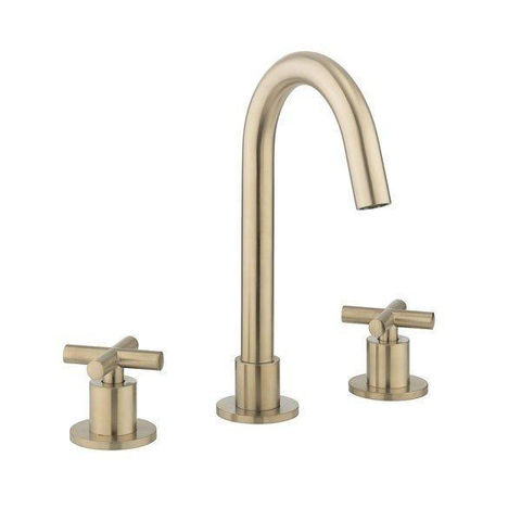 Crosswater MPRO Crosshead Robinet lavabo 3 trous - avec poignée croix - laiton brossé SW648396