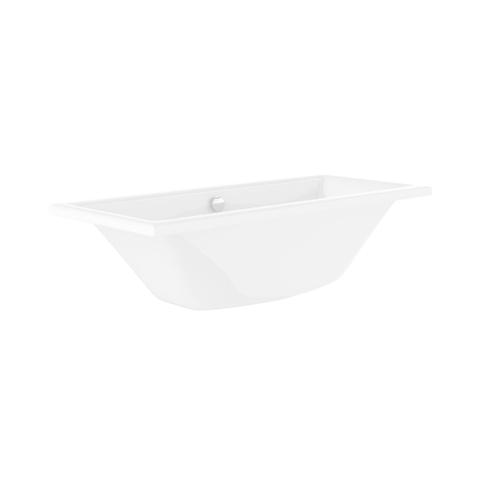 Plieger Corfu duobad 180x80cm acryl 48cm extra diep met poten wit inclusief badafvoer en overloopcombinatie met waste en kabel 85cm chroom SW225878