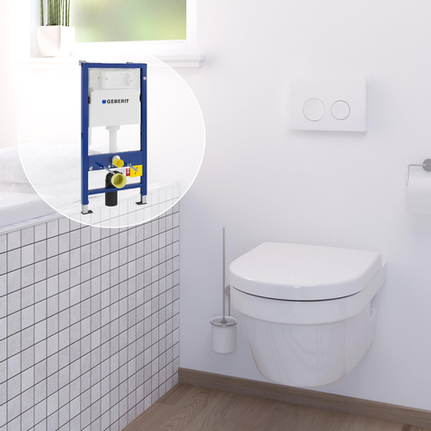 Villeroy & Boch Architectura toiletset Geberit inbouwreservoir toiletzitting Delta25 bedieningsplaat - glans wit SW225874