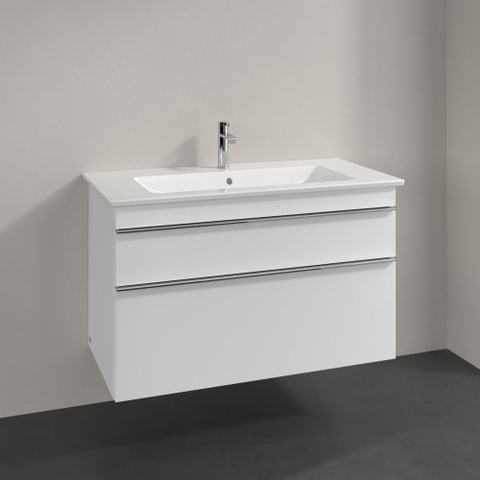 Villeroy & Boch venticello wastafelonderkast - 95.3x59cm 2x lade - glans wit GA53295