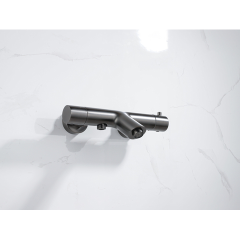 Fortifura Calvi thermostatische badkraan - PVD - geborsteld gunmetal (antraciet) SW720225