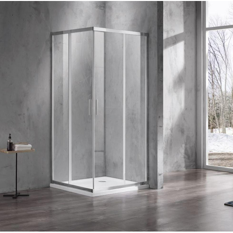 Marenza Casus Douchecabine - 80x80x200cm - hoekinstap - helder glas - profiel - chroom SW773916