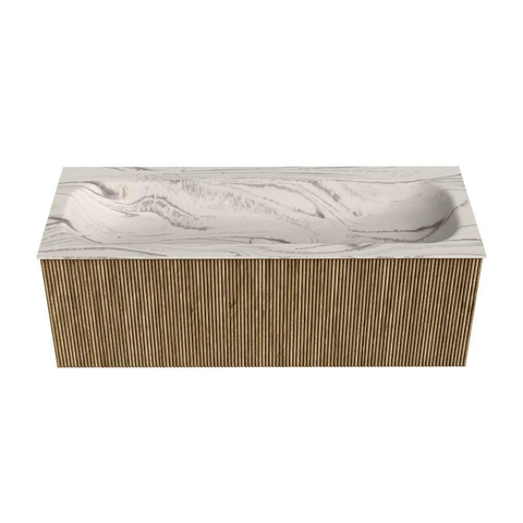 MONDIAZ KURVE-DLUX 120cm badmeubel kleur Dusk met 1 lade en 0 deuren. Wastafel BIG LARGE Midden 1 kraangat Nata. SW1432405